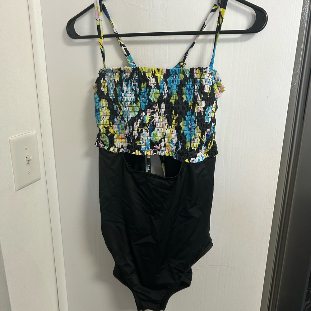 Beach Betty Multicolor and Black One Piece Swimsuit